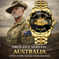 Personalized Australia Soldier/ Veteran With Rank and Name Gentleman Crystal Metal Watch - 17388000