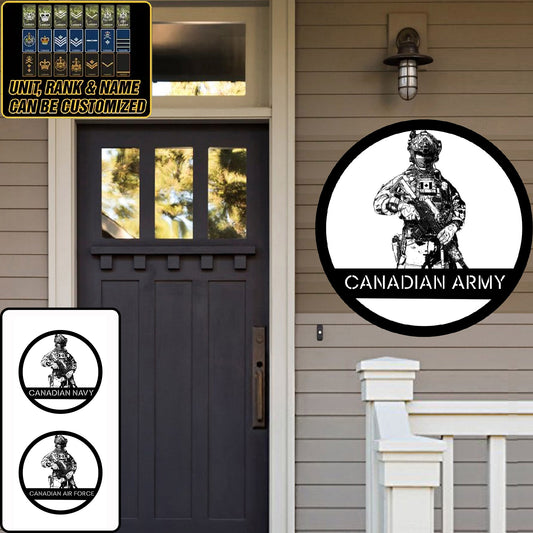 Canadian Soldier/Veterans Camo Cut Metal Sign - 0102240018