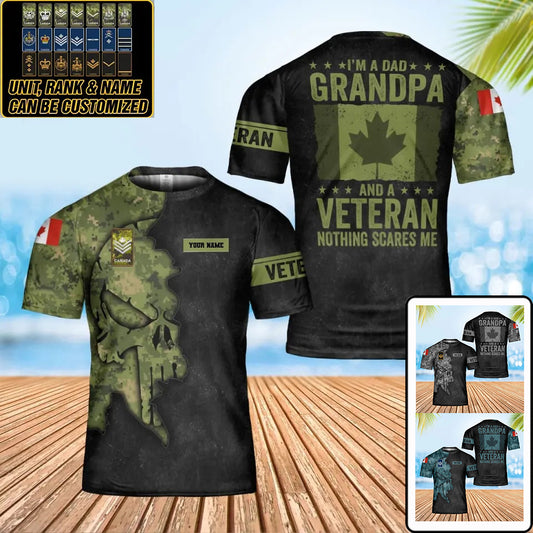Personalized Canada Soldier/ Veteran Camo With Name And Rank T-Shirt 3D Printed - 0202240005