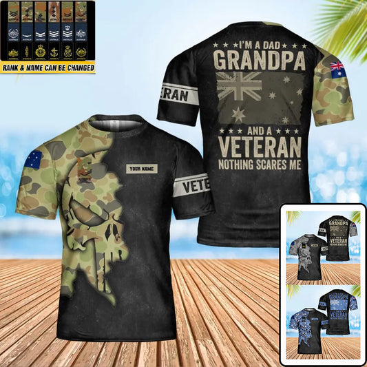 Personalized Australia Soldier/ Veteran Camo With Name And Rank T-Shirt 3D Printed - 0202240004