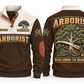 Arborist ARB01 sports sweatshirt brown, front and back with flat printed artwork
