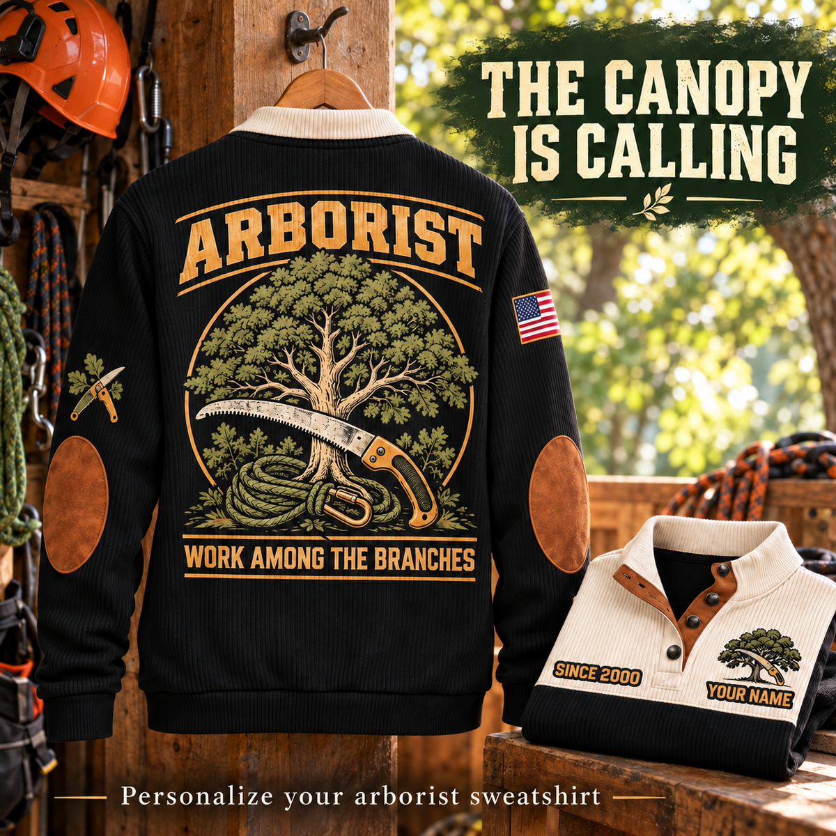 ARB01 personalized Arborist sweatshirt square ad