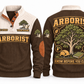 Arborist ARB02 sports sweatshirt brown, front and back with flat printed artwork