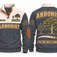 Arborist ARB03 sports sweatshirt grey, front and back with flat printed artwork