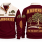 Arborist ARB03 sports sweatshirt jujube-red, front and back with flat printed artwork