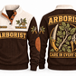 Arborist ARB04 sports sweatshirt brown, front and back with flat printed artwork