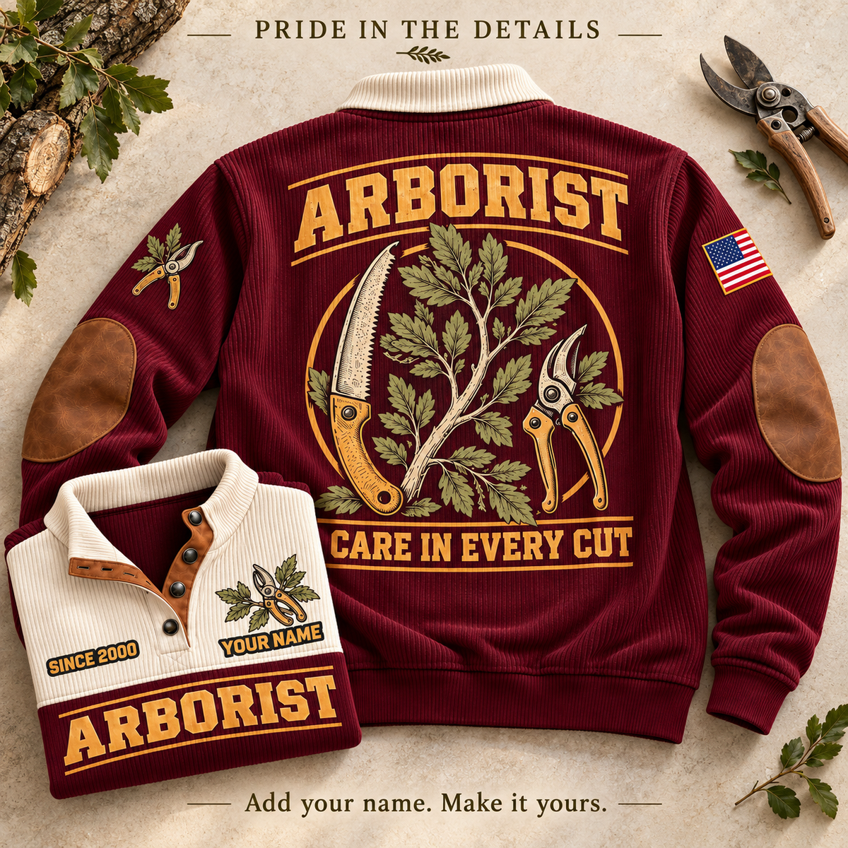 ARB04 personalized Arborist sweatshirt square ad