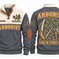 Arborist ARB04 sports sweatshirt grey, front and back with flat printed artwork