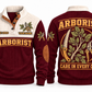Arborist ARB04 sports sweatshirt jujube-red, front and back with flat printed artwork