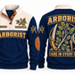 Arborist ARB04 sports sweatshirt navy, front and back with flat printed artwork