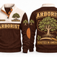 Arborist ARB06 sports sweatshirt brown, front and back with flat printed artwork
