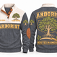 Arborist ARB06 sports sweatshirt grey, front and back with flat printed artwork