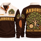 Arborist ARB07 sports sweatshirt brown, front and back with flat printed artwork