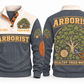 Arborist ARB07 sports sweatshirt grey, front and back with flat printed artwork