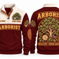 Arborist ARB07 sports sweatshirt jujube-red, front and back with flat printed artwork