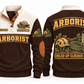 Arborist ARB08 sports sweatshirt brown, front and back with flat printed artwork