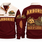 Arborist ARB08 sports sweatshirt jujube-red, front and back with flat printed artwork