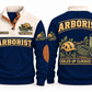 Arborist ARB08 sports sweatshirt navy, front and back with flat printed artwork