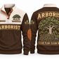 Arborist ARB09 sports sweatshirt brown, front and back with flat printed artwork