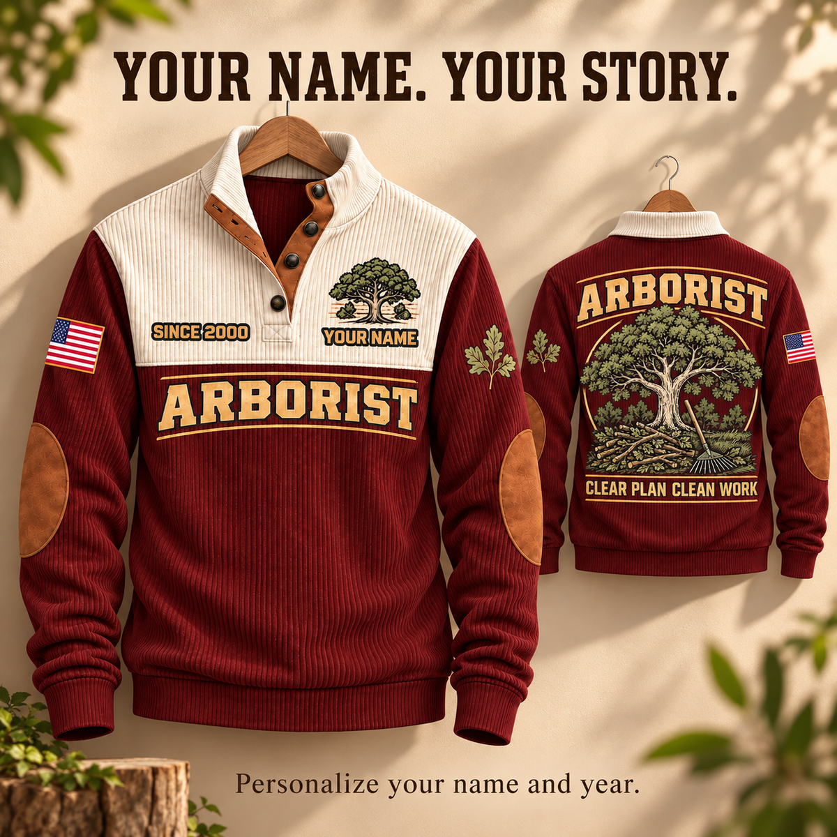 ARB09 personalized Arborist sweatshirt square ad