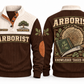 Arborist ARB10 sports sweatshirt brown, front and back with flat printed artwork