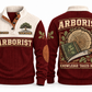 Arborist ARB10 sports sweatshirt jujube-red, front and back with flat printed artwork