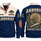 Arborist ARB10 sports sweatshirt navy, front and back with flat printed artwork