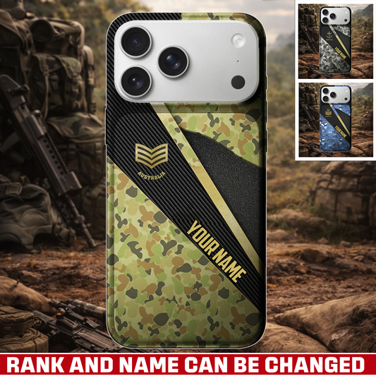 Personalized Australia Veteran/ Soldier With Rank And Name Camo Phone Case - 17728416