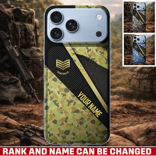 Personalized Australia Veteran/ Soldier With Rank And Name Camo Phone Case - 17728416