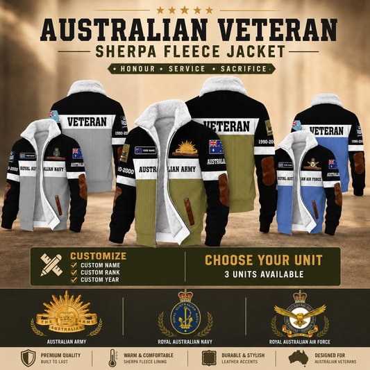 Personalized Australia Soldier/Veteran Heavy Fleece Jacket All Over Printed - QK1780358408