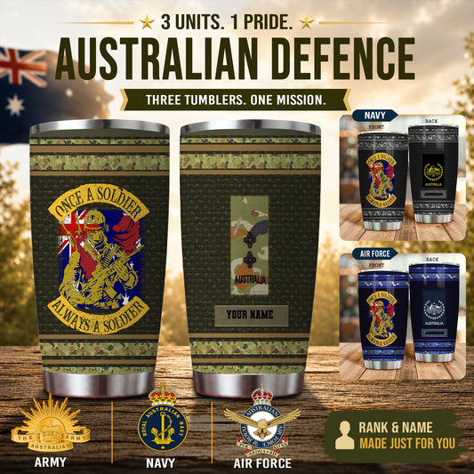 Personalized Australian Veteran/ Soldier Camo Tumbler All Over Printed - 1824249413