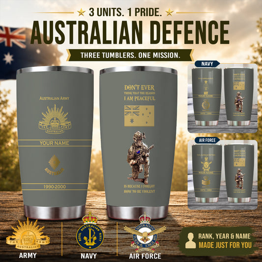 Personalized Australia Veteran/ Soldier With Rank, Year And Name Tumbler - 17180640