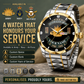 Personalized Australia Soldier/Veteran with Name and Rank Diamond-Cut Bezel Watch - 1761350401