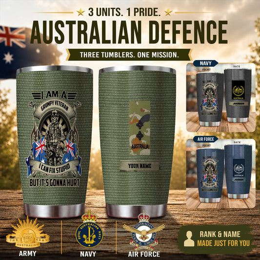 Personalized Australian Veteran/ Soldier Camo Tumbler All Over Printed - 1824249415