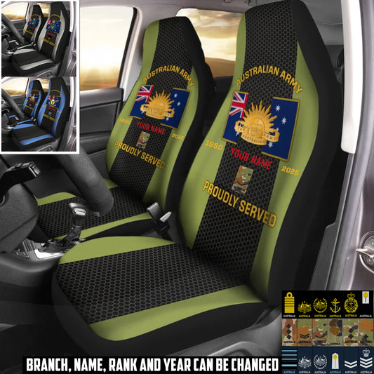 Personalized Australia Soldier/ Veteran Camo With Name, Year And Rank Car Seat Covers 3D Printed - 17427744