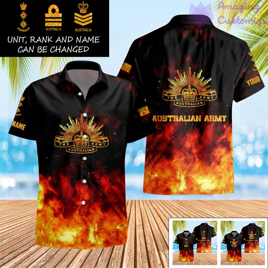 Personalized Australia Soldier/Veteran Camo with Name, Rank Hawaii All Over Printed - 17259264