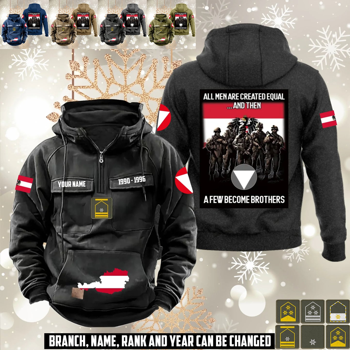 Personalized Austria Soldier/Veteran Vintage Hoodie All Over Printed - 1760486401