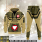 Austrian 3D Half Zip Hoodie + Jogger Combo – Personalized with Name & Rank - 17504640