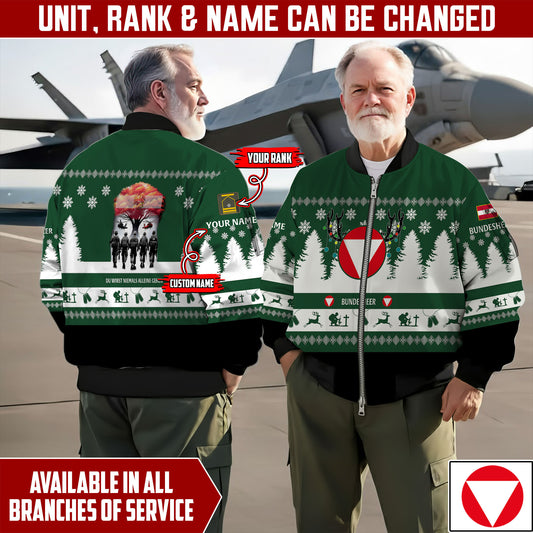 Personalized Austria Soldier/Veteran Camo with Name And Rank Sweater All Over Printed - 17298144