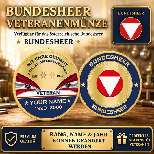 Personalized Austria Veteran/ Soldier With Rank, Name And Year Challenge Coin - 17731008