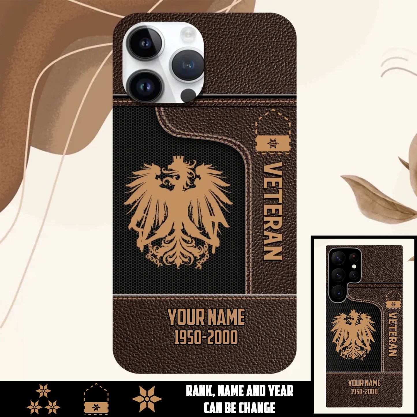 Personalized Austria Soldier/Veterans With Rank, Year And Name Phone Case Printed - 17394048