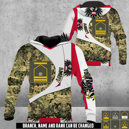 Personalized Austria Soldier/Veteran Camo with Name & Rank Hoodie All Over Printed - 17675712