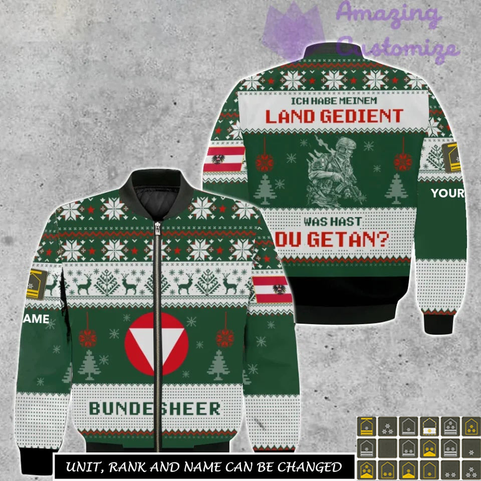 Personalized Austria Soldier/Veteran Camo with Name And Rank Sweater All Over Printed - 17301600