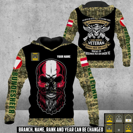 Personalized Austria Soldier/Veteran with Name and Rank Hoodie All Over Printed - 17410464