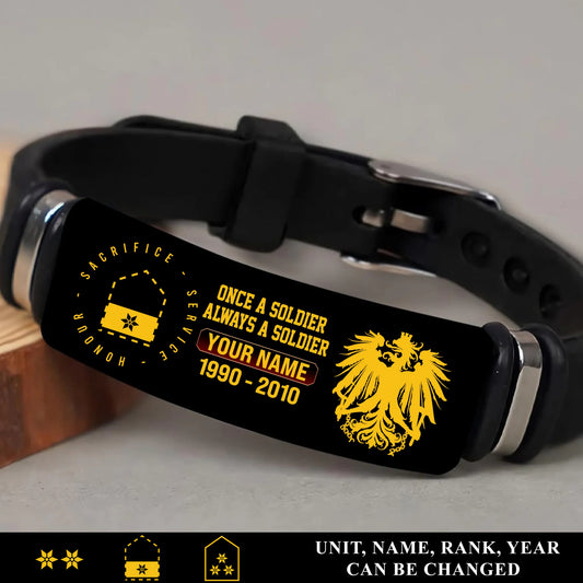 Personalized Austria Soldier/ Veteran With Rank, Name And Year Bracelet - 17452800