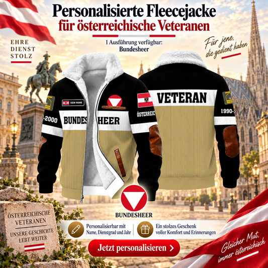 Personalized Austria Soldier/Veteran Heavy Fleece Jacket All Over Printed - QK1780358410