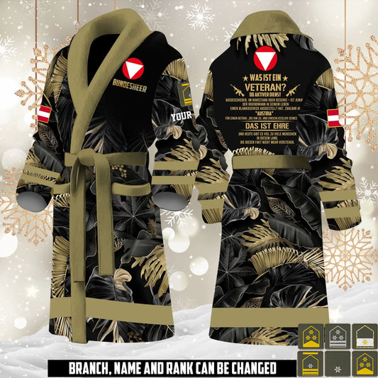 Personalized Rank And Name Austria Soldier/Veterans Bathrobe - 1765238401