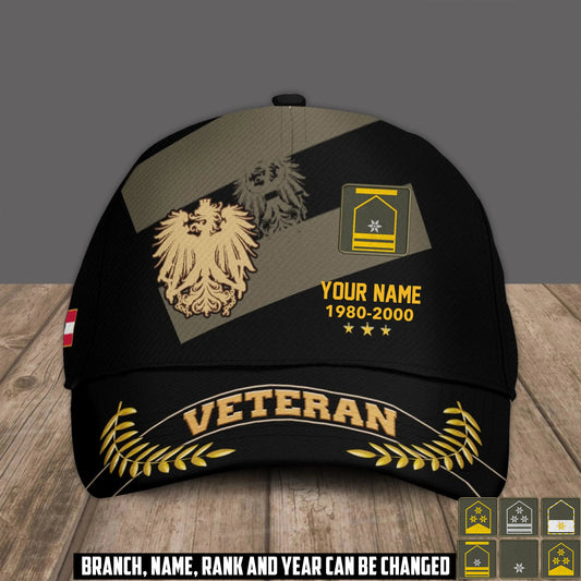Personalized Rank, Year And Name Austria Soldier/Veterans Camo Baseball Cap - 1759968004