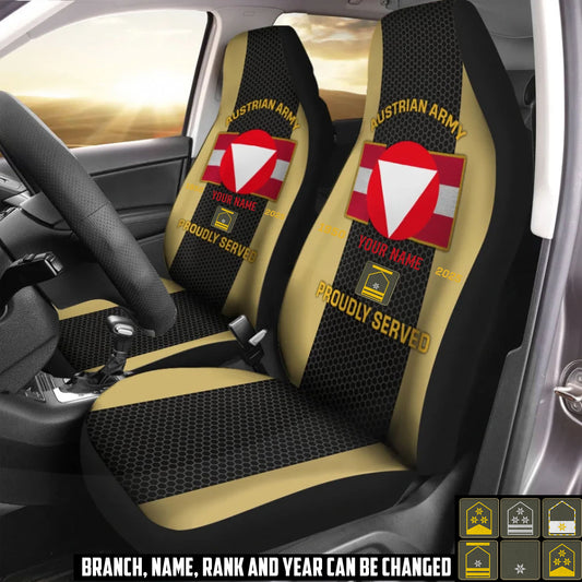 Personalized Austria Soldier/ Veteran Camo With Name, Year And Rank Car Seat Covers 3D Printed - 17427744