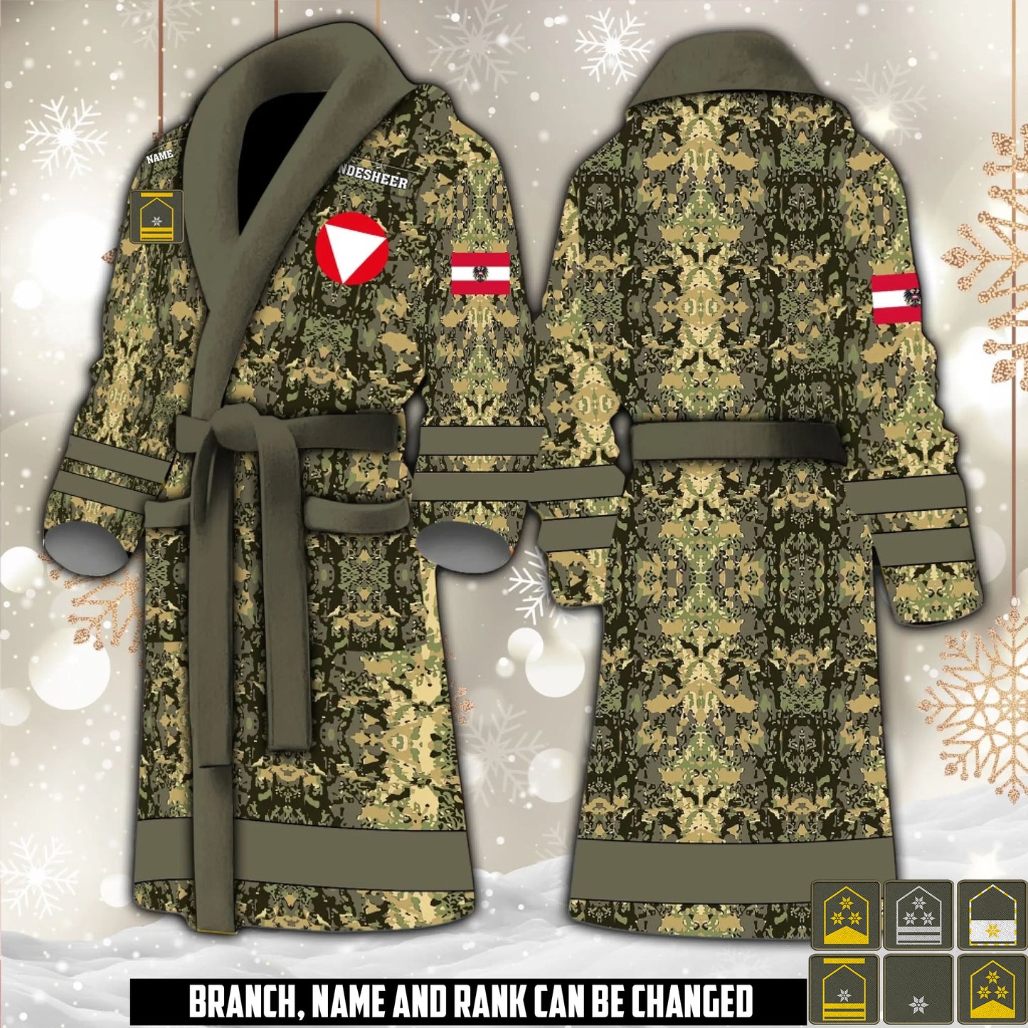 Personalized Rank And Name Austria Soldier/Veterans Bathrobe - 1764720001